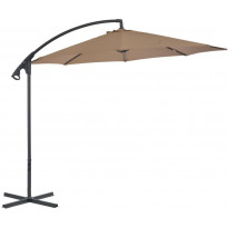 Riippuva aurinkovarjo teräspylväällä 300 cm ruskeanharmaa