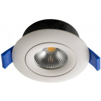 LED-alasvalo Airam Compact, Ø90x40mm, IP44, 7W/830, himmennettävä, suunnattava, valkoinen