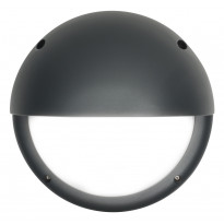 LED-ulkoseinävalaisin Airam Cestus Round Eye, max 100W, E27, Ø261x150mm, IP65, antrasiitti/opaali