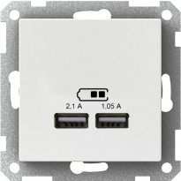 USB-latauspistorasia 2,1A valkoinen Exxact