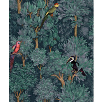 Tapetti Amazonia Botanist Teal, 0.53x10.05m, non-woven