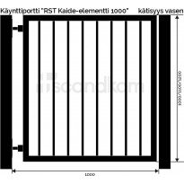 Käyntiportti Scandkom Kaide 1000x1000mm, rst