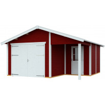Autotalli Skan Holz Varberg 2, 26.3m², punainen