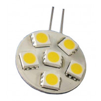 LED-lamppu Sunwind Baselite litteä 6SMD, G4, 1.2W, 12V, ø25mm, 145-165lm, 3000K, piikit sivussa