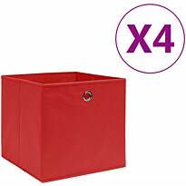 Säilytyslaatikot 4 kpl kuitukangas 28x28x28 cm punainen