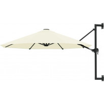 Seinäkiinnitteinen aurinkovarjo metallitangolla 300cm hiekka