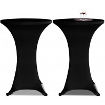 Seisovan pöydän päällyste 70 cm musta stretch 2 kpl