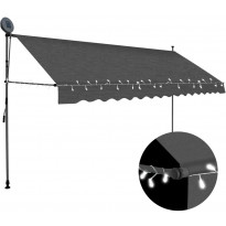 Sisäänkelattava markiisi ledillä 350 cm antrasiitti