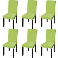 Suora venyvä tuolinsuoja 6 kpl vihreä