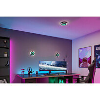 LED-plafondi Paulmann Spaceglow Two RGB+ 1200lm 14W himmennettävä mattamusta