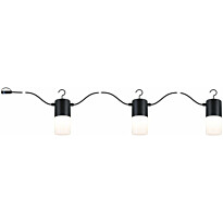 LED-valoketju Paulmann Plug &amp; Shine Tubs, IP44, 3000K, 3x2W, antrasiitti