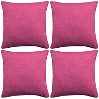 Tyynynpäällinen pellavatyylinen pinkki 4kpl 40x40 cm