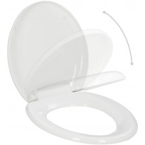WC-istuimen kansi soft-close valkoinen, ovaali, pikakiinnityksellä, asennusreikiin Ø15 mm