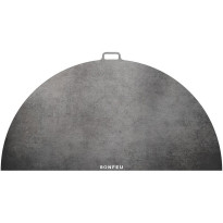 Grillirengas BonPlancha 120 cm puolipyöreä kahvalla teräs/musta