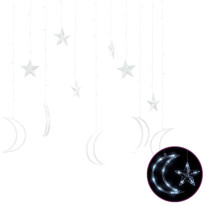 Tähti ja kuu -keijuvalot, kaukosäädin, 138xLED, eri värejä