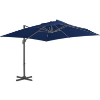 Riippuva aurinkovarjo alumiinipylväällä, azurinsininen, eri kokoja