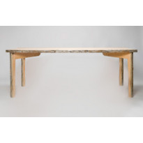 Pöytä Puavila, kelopuuta, puuvahattu, 1000x1000x750mm