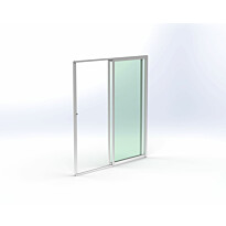 Terassin lasiliukuovi Keraplast 2-os. 2100x1945mm, kirkas/valkoinen, sisäpuolinen nuppilukitus
