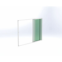 Terassin lasiliukuovi Keraplast, 3-os., valkoinen, kirkas lasi, mittatilaus