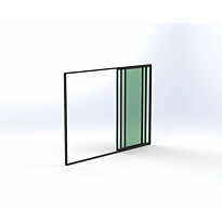 Terassin lasiliukuovi Keraplast, 3-os., harmaa, kirkas lasi, mittatilaus