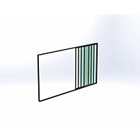 Terassin lasiliukuovi Keraplast, 4-os., musta, kirkas lasi, mittatilaus