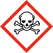 Merkintätarra vaarallisille aineille &quot;Välittömästi myrkyllinen&quot;, 10x10cm