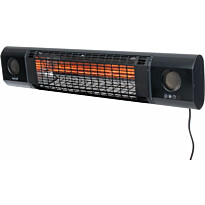 Infralämmitin Pistesarjat Sunred Ultra Sun and Sound Wall, IP54, 2000W, musta