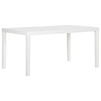 Puutarhapöytä 150x90x72 cm PP valkoinen