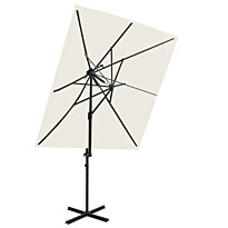 Riippuva aurinkovarjo tuplakatolla, 250x250 cm, eri värejä