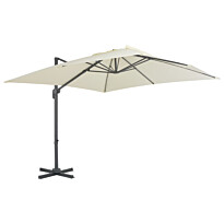 Aurinkovarjo riippuva, alumiinipylväällä, 300-400x300cm, eri kokoja ja värejä