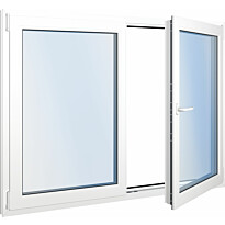Seicom Classic RO 3K 3-lasinen kippi-ikkuna, PVC, B-malli yksiaukkoisella karmilla, leveys 2400 - 2490 mm