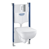 Seinä-WC-järjestelmä Grohe Solido Compact 5-IN-1, valkoinen, Verkkokaupan poistotuote