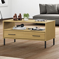 Sohvapöytä Oslo 85x50x45cm, metallijalat, täyspuu, eri värejä