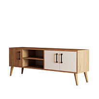 TV-taso Linento Furniture Exxen - 1584, tammi/valkoinen