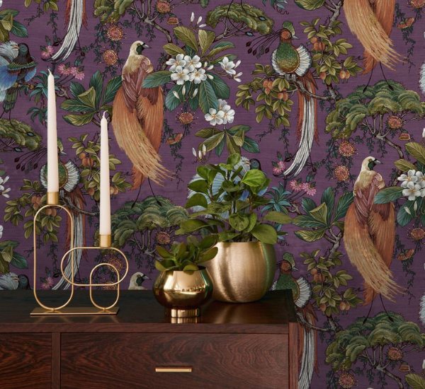 Cascading Gardens 91400 tapetti violetti