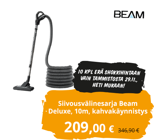 Siivousvälinesarja Beam Deluxe, 10m, kahvakäynnistys