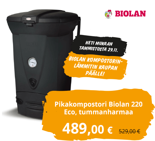 Pikakompostori Biolan 220 Eco, tummanharmaa