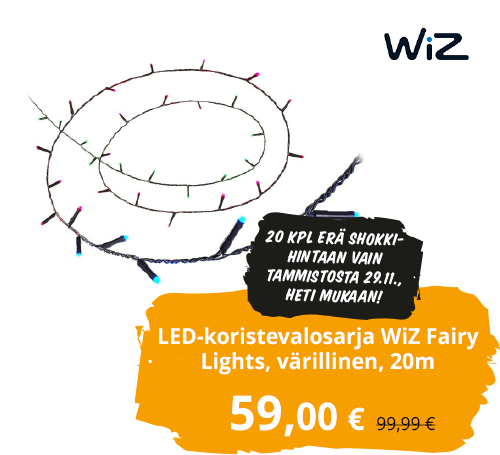 LED-koristevalosarja WiZ Fairy Lights, värillinen, 20m