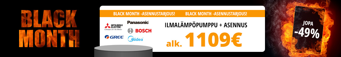 Ilmalämpöpumppu black friday