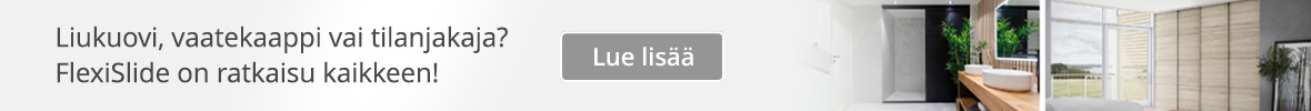 Liukuovi, vaatekaappi vai tilanjakaja? FlexiSlide on ratkaisu kaikkeen!