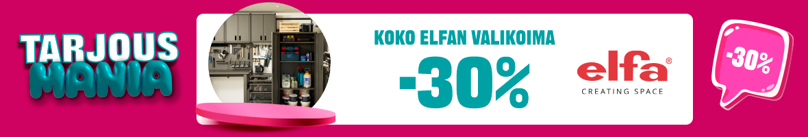 Elfa säilytysjärjestelmät -30%